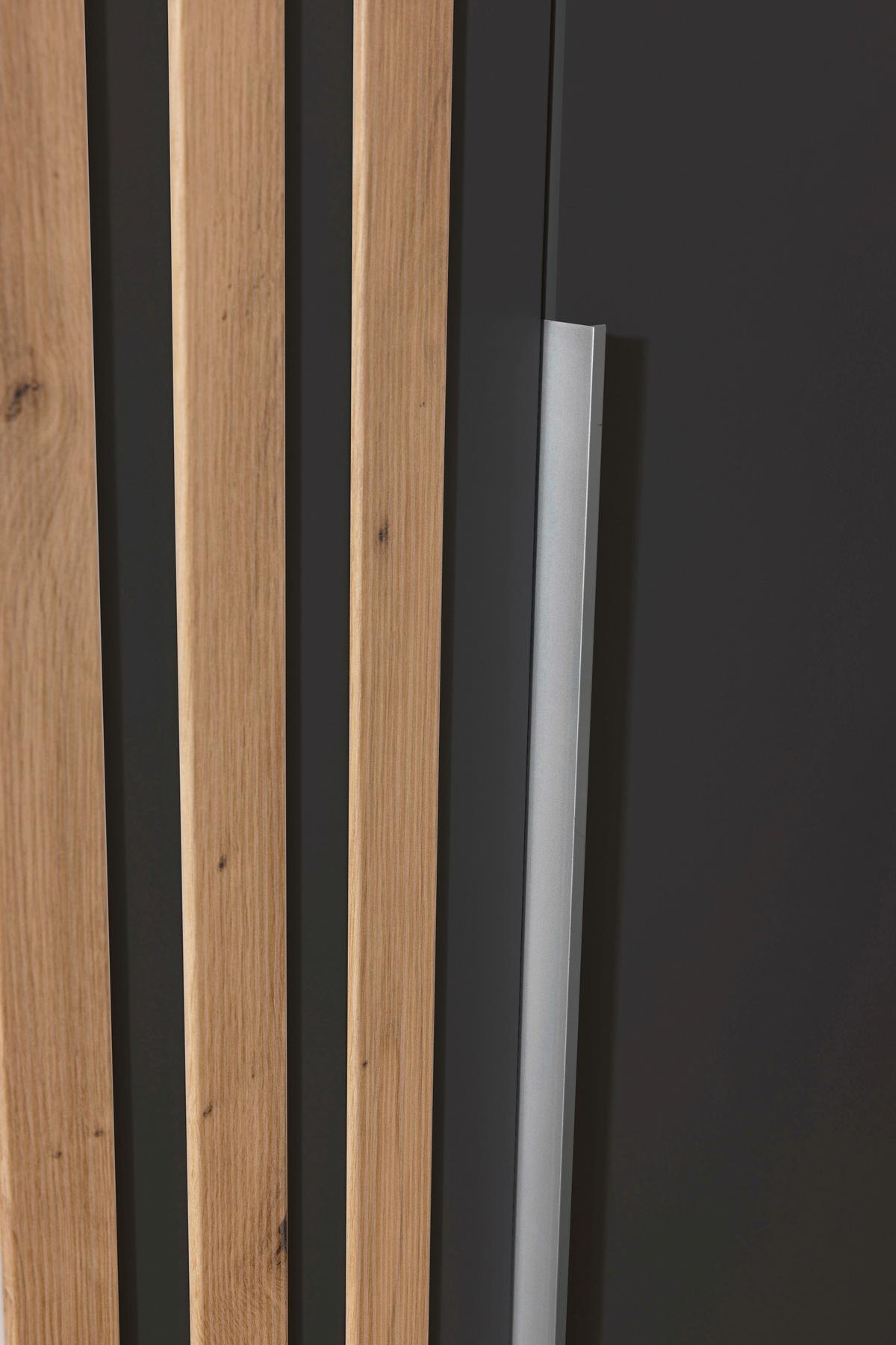 Drehtürenschrank 226 cm Lamella Grau/Eiche Dekor - Eiche Artisan/Grau, MODERN, Holzwerkstoff (226/210/54cm) - Rauch Möbel