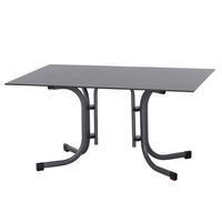 Gartentisch Klappbar Metall /kunststoff/holz L 140 Cm - Anthrazit, KONVENTIONELL, Holzwerkstoff/Kunststoff (140/90/71cm) - Siena Garden