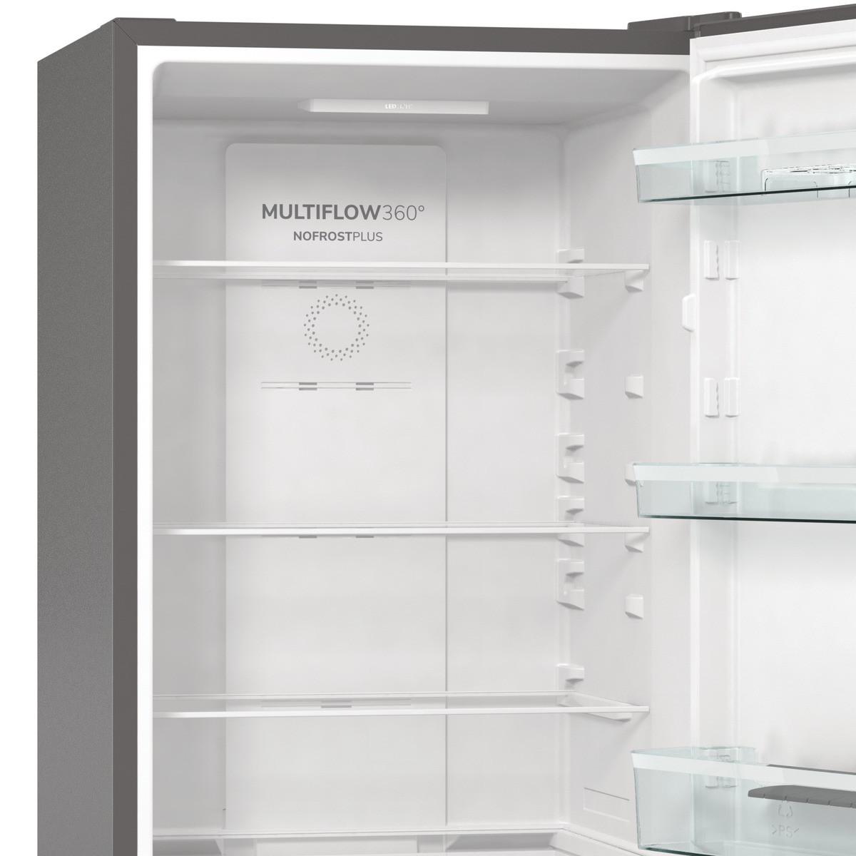 Kühl-gefrier-kombination N61ea2xl4 - Edelstahlfarben, Basics, Glas/Kunststoff (60/185/59,2cm) - Gorenje