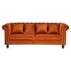 Chesterfield-sofa Velvet - Dunkelorange, Design, Holz/Textil (217/80/88cm) - Livetastic