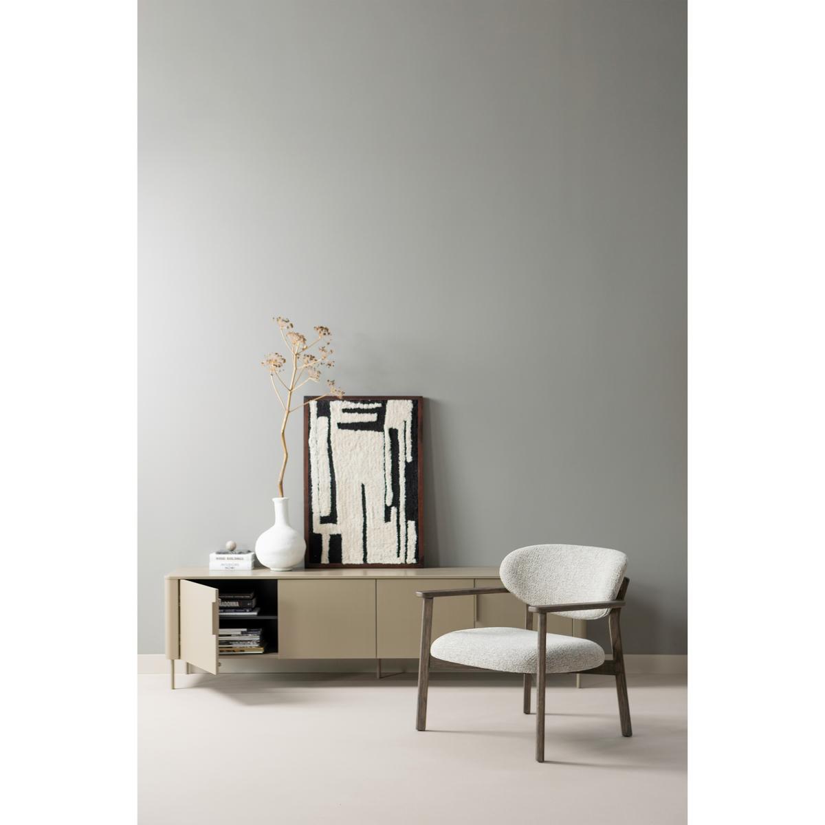 LOWBOARD Gunnar Schlammfarben B: 200cm - Schlammfarben/Schwarz, Design, Holz (200/56/44cm) - Livetastic