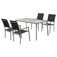 Gartenset Milano - Silberfarben/Schwarz, MODERN, Textil/Metall - Gardenson