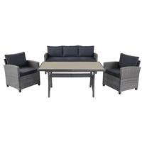 Lounge Garnitúra Lisabon - barna/szürke, Modern, műanyag/textil - Luca Bessoni