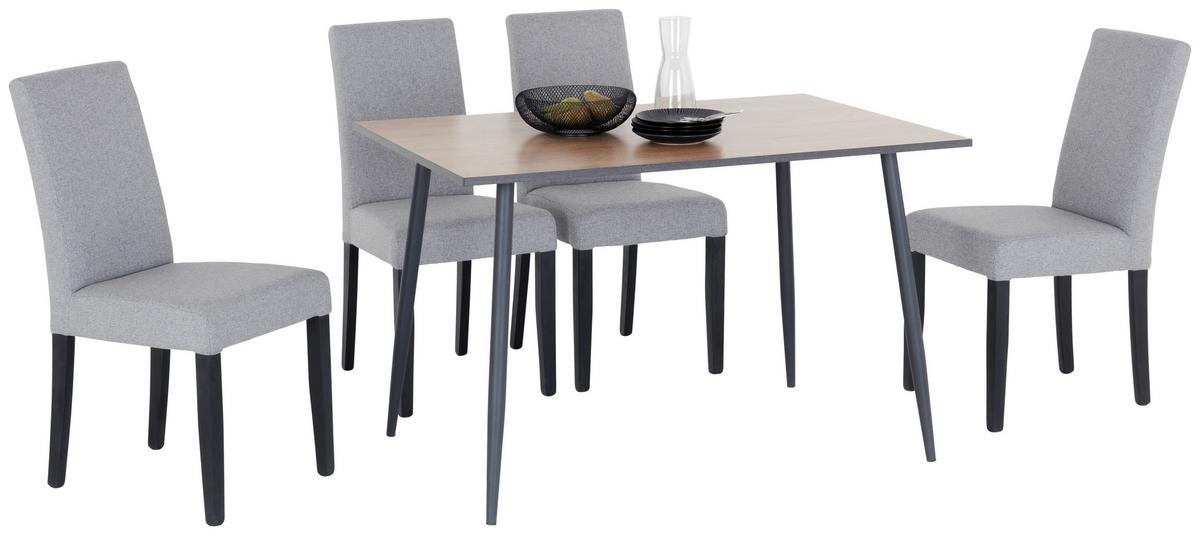 Esstisch Tom 120x76x80 Cm Naturfarben/schwarz - Schwarz/Naturfarben, KONVENTIONELL, Holzwerkstoff/Metall (120/76/80cm)