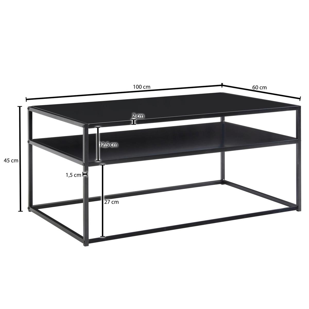 Konferenčný stolík čierny š: 100cm - čierna, Modern, kov (100/60/45cm) - MID.YOU
