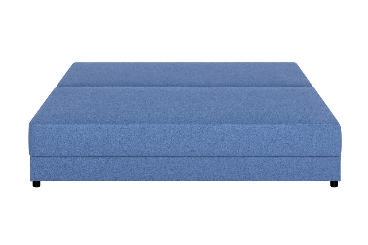 Pohovka LIA, modrá, s lůžkem a úložným prostorem - modrá/černá, Basics, kompozitní dřevo/textil (200/90/103cm)