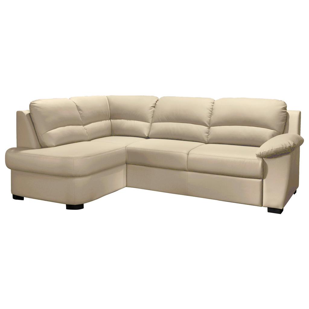 Ecksofa Schlaffunktion Danilo M. Bettkasten Beige Lederlook