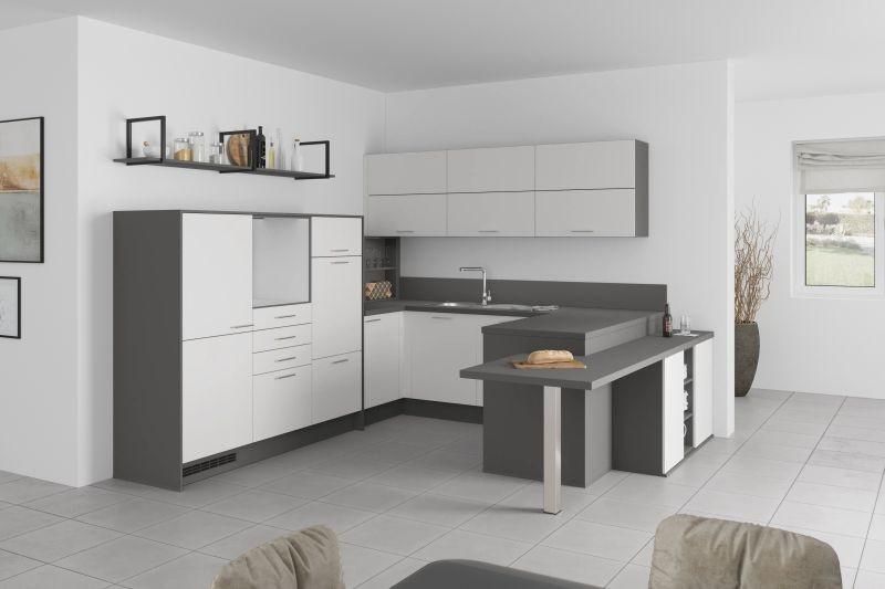 U-küche Ip3150 Grau/grafit 298x294x255 Cm Ohne Geräte