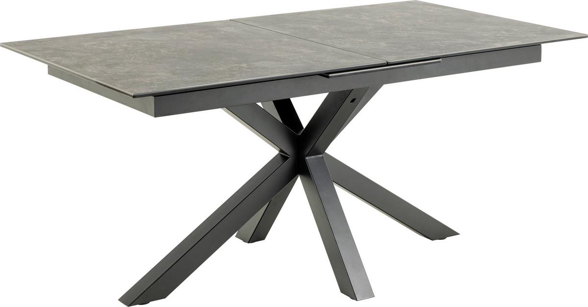 Esstisch Heaven - Dunkelgrau/Schwarz, MODERN, Keramik/Metall (168/90/76cm) - MID.YOU