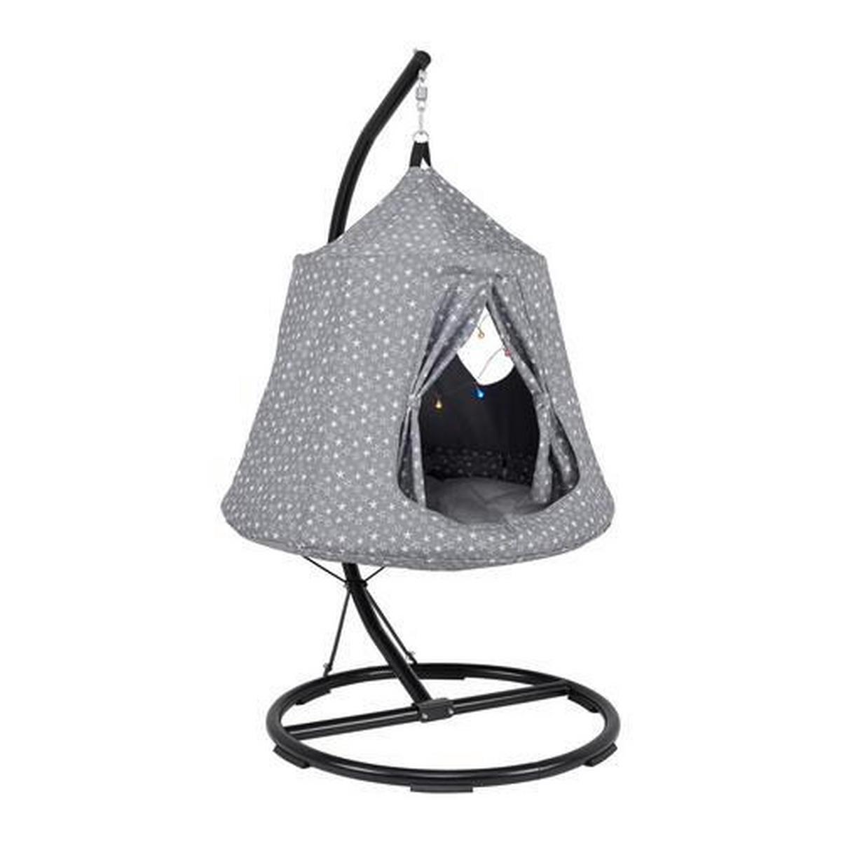 Závesná hojdačka pre deti MAYA - čierna/sivá, Modern, kov/textil (110/190/110cm) - Bessagi Kids