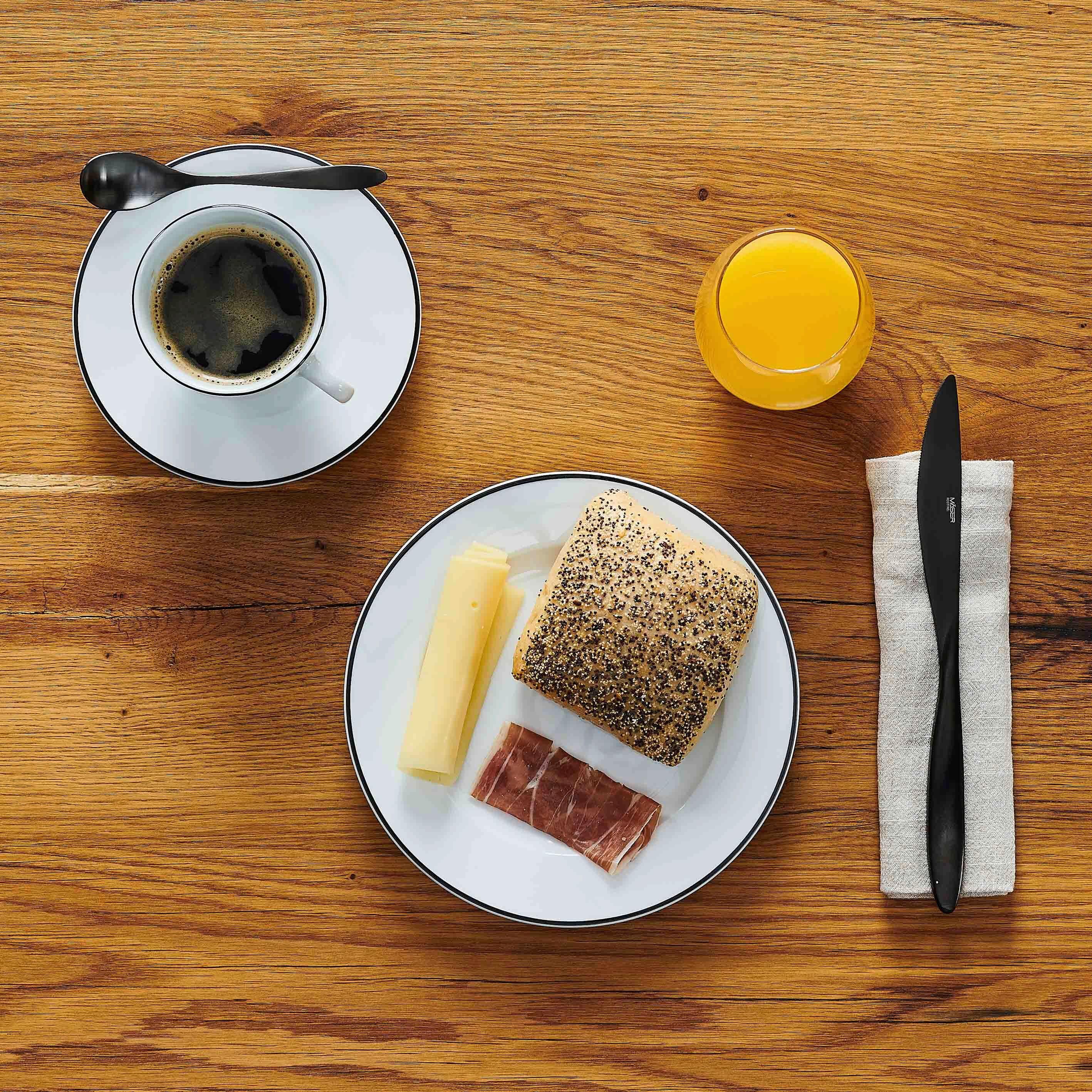 Kaffeeservice Nola Schwarz Weiß 18-Teilig - Schwarz/Weiß, Basics, Keramik - Mäser