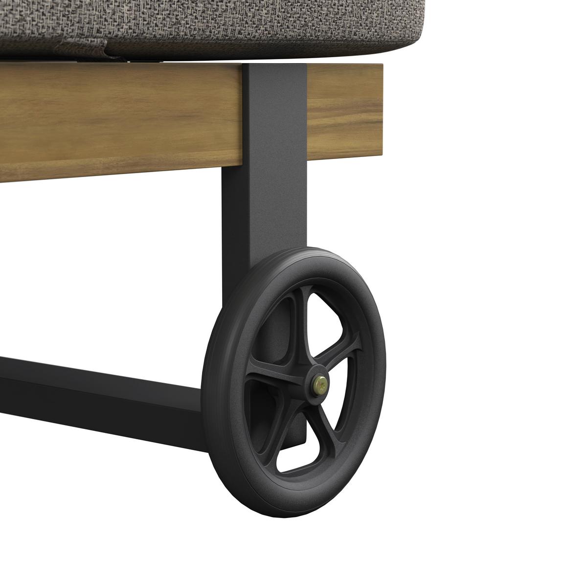 ZAHRADNÍ LEHÁTKO ELENYI - šedá, Moderní, kov/dřevo (200/95/65cm) - Bessagi Garden