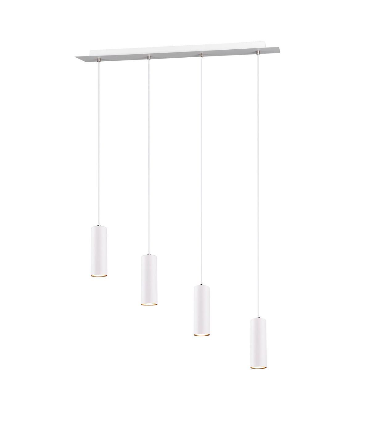 Hängeleuchte Marley H: 150 cm 4-Flammig höhenverstellbar - Weiß, Design, Metall (75/150/9cm) - Trio Leuchten