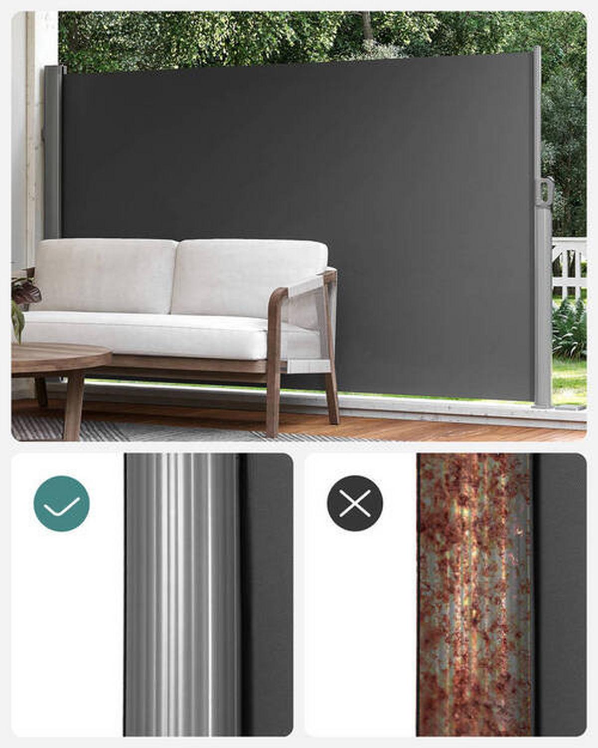 Seitenmarkise Grau Dunkelgrau BxH: 300x180 cm - Dunkelgrau/Grau, Basics, Textil/Metall (300/180cm) - Modante