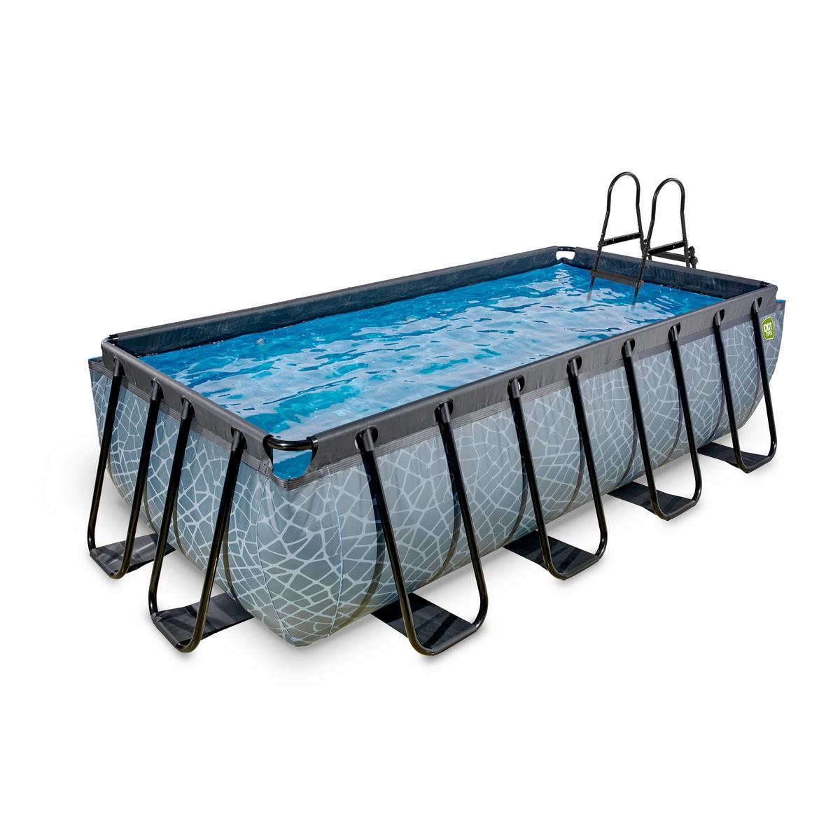 Pool-set Exit Stone Pool - Grau, KONVENTIONELL, Kunststoff (400/200/100cm) - EXIT Toys
