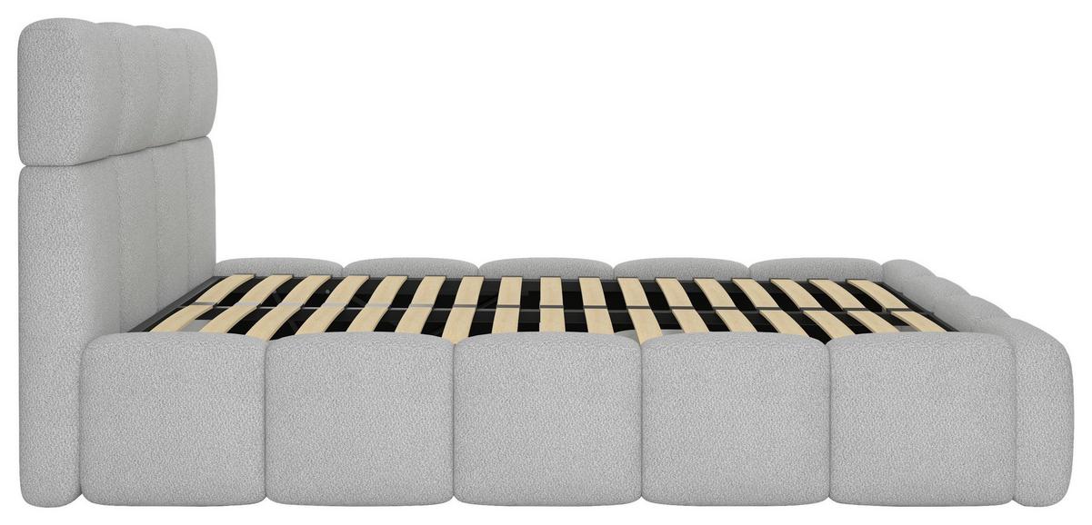 Polsterbett Cloudy Silberfarben, Lf: 140x200 Cm - Silberfarben/Grau, Trend, Holz/Holzwerkstoff (140/200cm) - Luca Bessoni