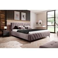 Čalúnená posteľ Melli s roštom 160x200cm - lila/čierna, Design, drevo/textil (160/200cm)