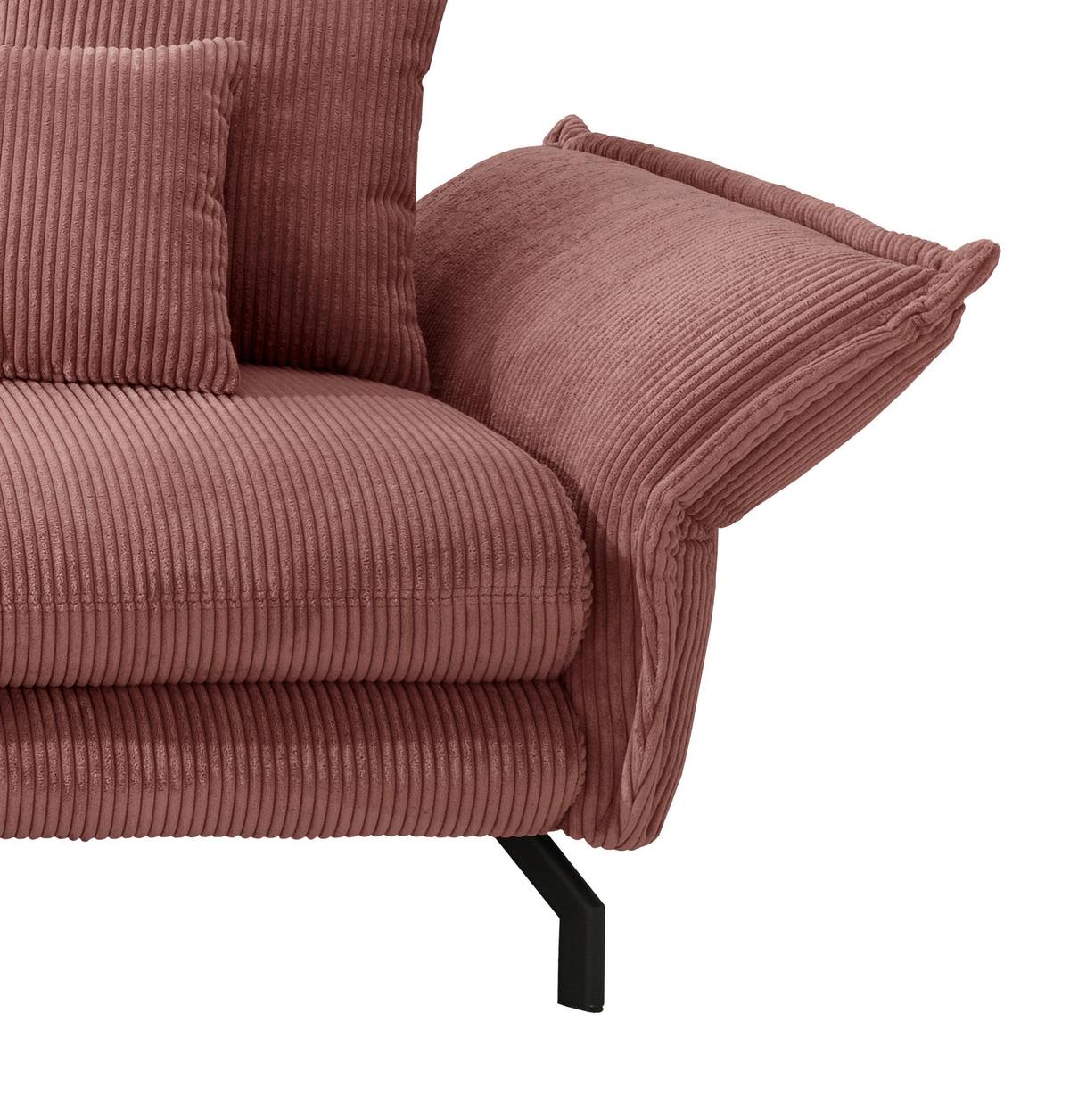 Ecksofa Lava Koralle mit Zierkissen - Koralle/Schwarz, MODERN, Textil (180/255cm) - Livetastic