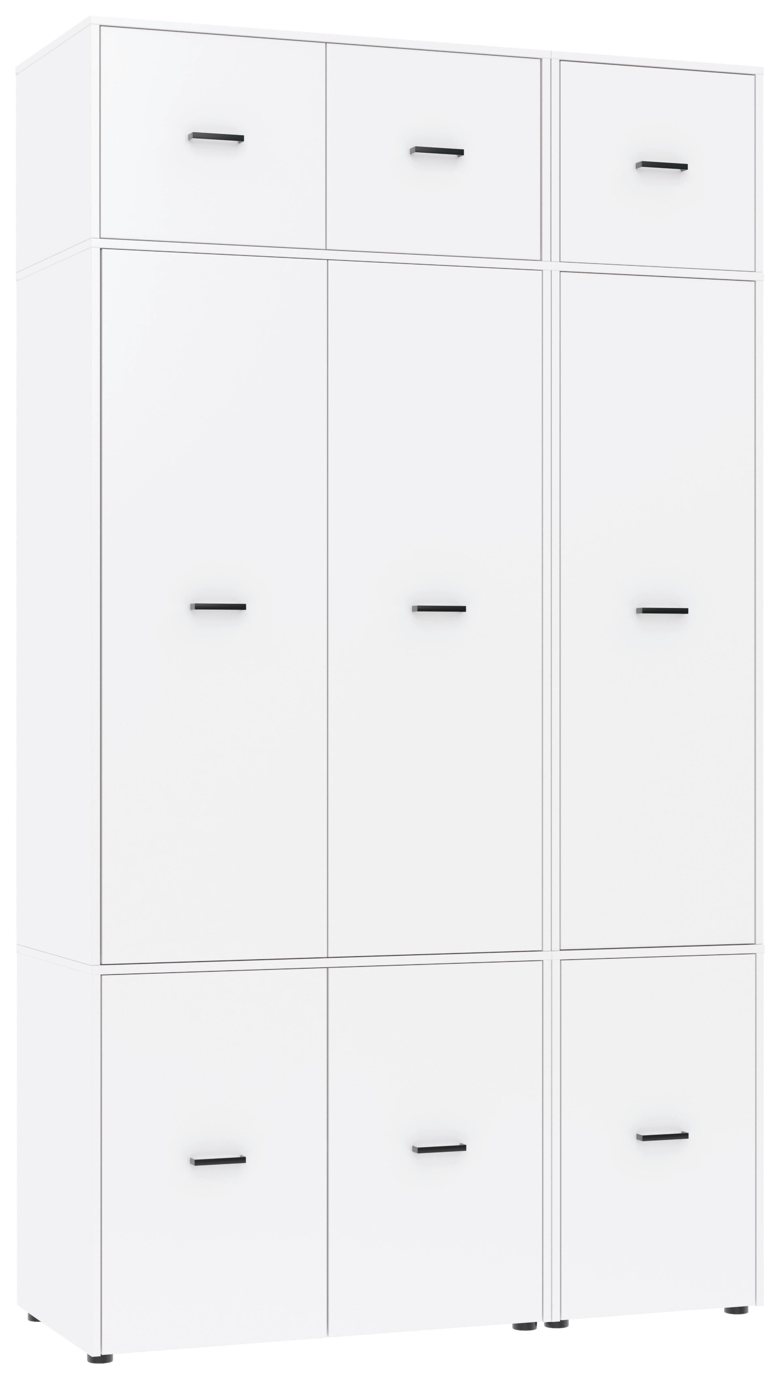 Kleiderschrank Kivo Weiß, B: 135 cm - Weiß, Basics, Holzwerkstoff (135/239,40/52,1cm)