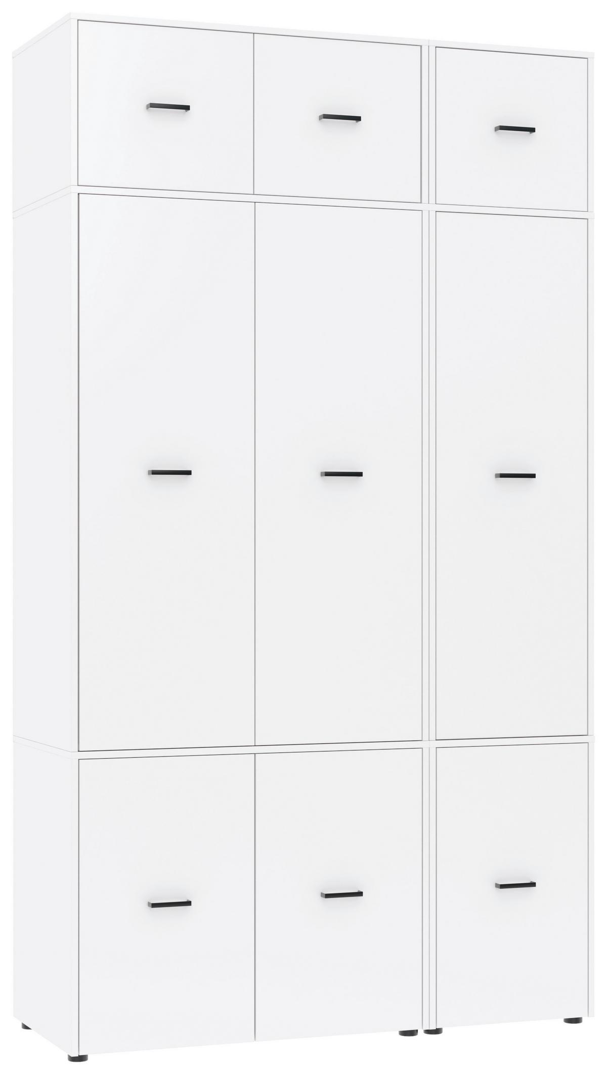 Kleiderschrank Kivo Weiß, B: 135 Cm - Weiß, Basics, Holzwerkstoff (135/239,40/52,1cm)