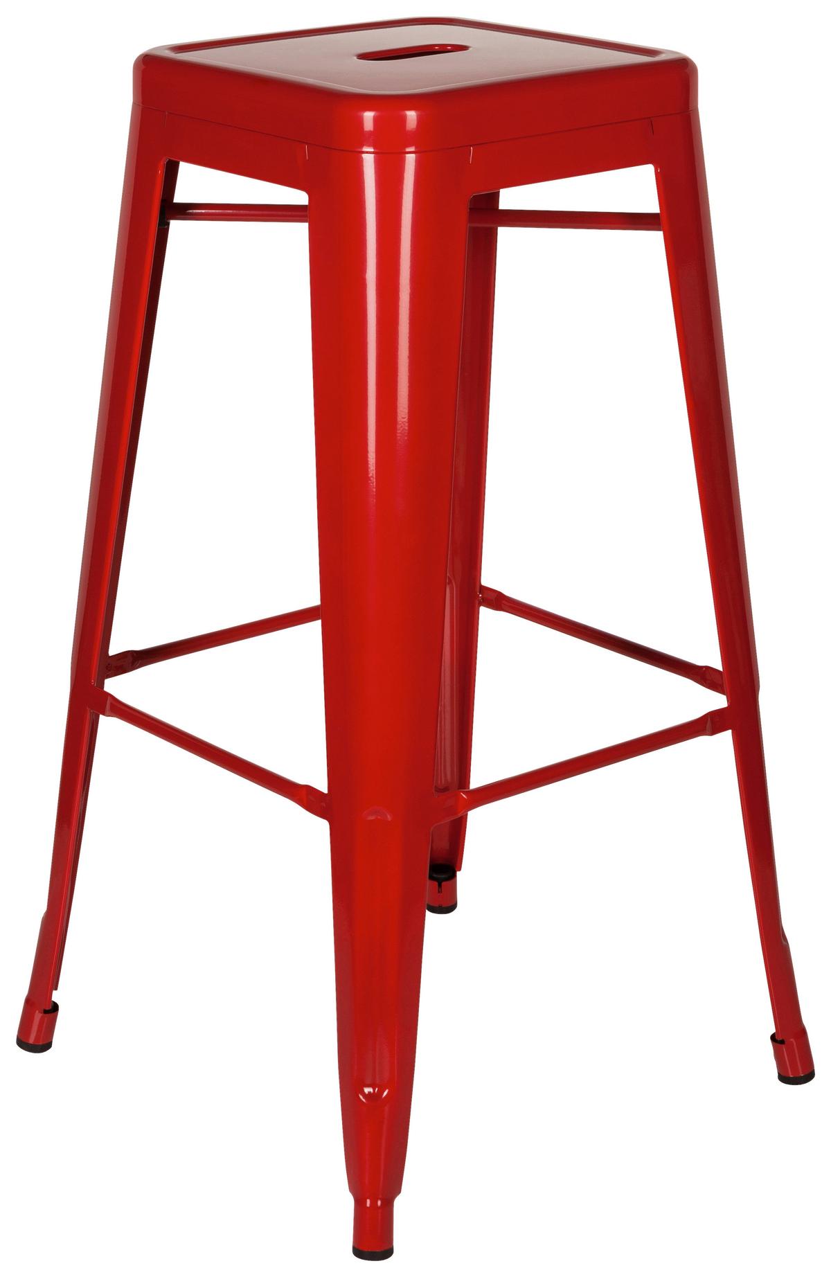 Barhocker Vantaggio High Stapelbar Rot Bis 150 Kg - Rot, Basics, Metall (44/77/44cm) - MID.YOU