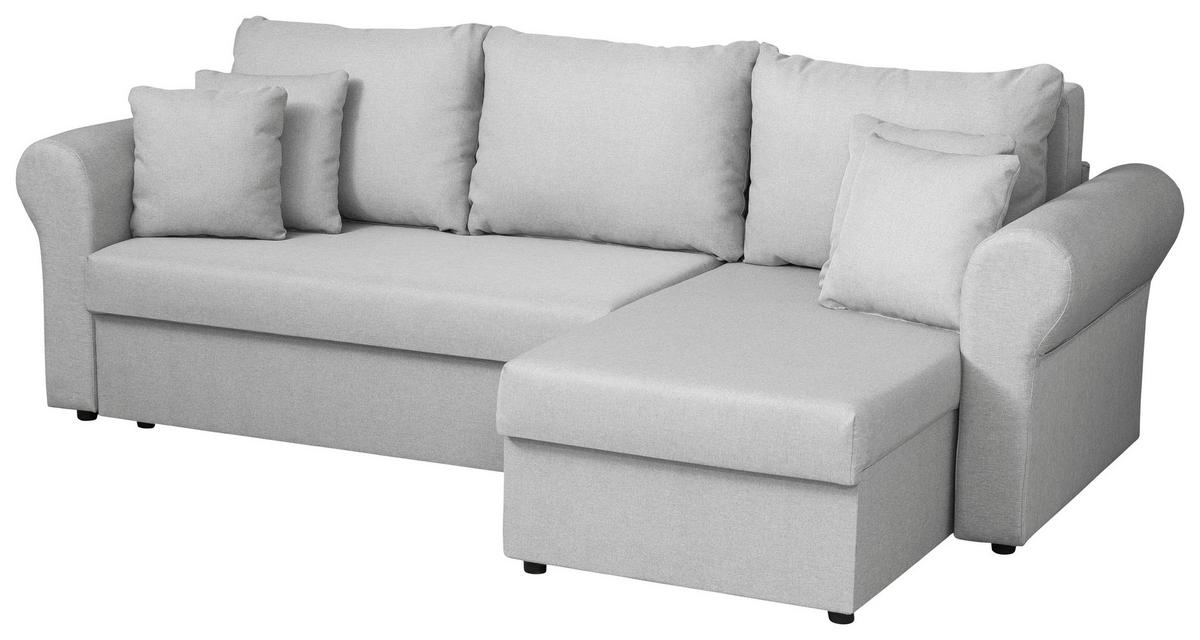 Ecksofa Sara - Hellgrau/Schwarz, Design, Textil (248/143cm) - P & B