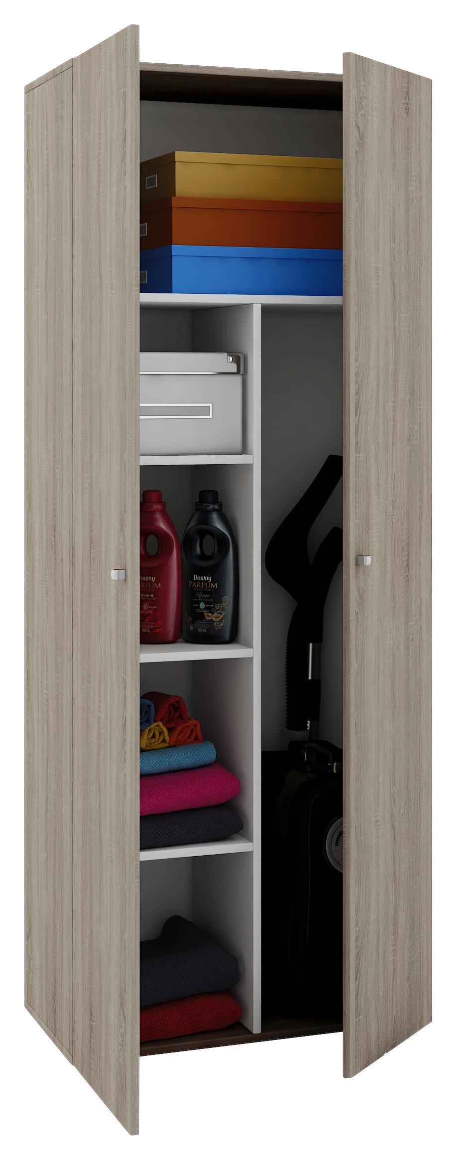 Mehrzweckschrank Vandoll Ll Eiche Dekor 70x178 cm 2-Türig - Eichefarben, Basics, Holzwerkstoff (70/178/40cm) - MID.YOU