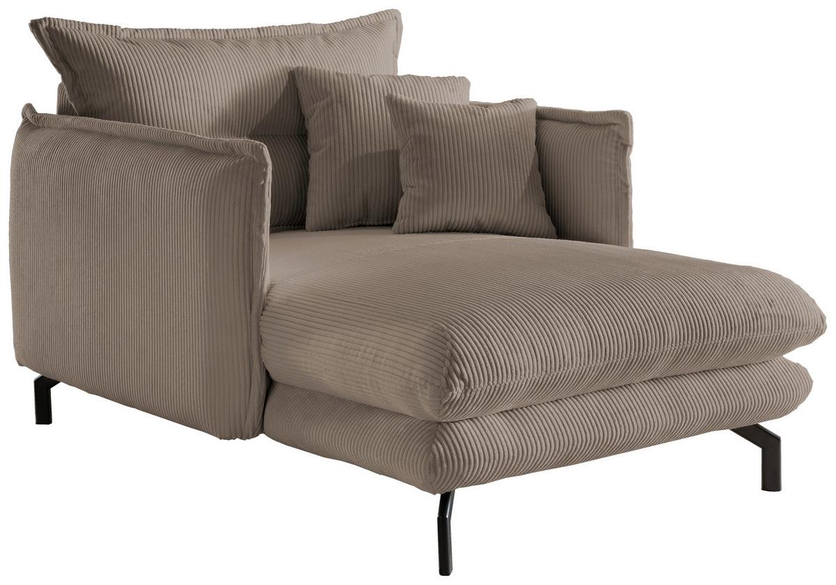 Xxl-sessel Lava Graubraun B: 111 Cm - Graubraun/Schwarz, MODERN, Textil (111/101/167cm) - Livetastic