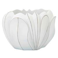 Vase Gardy Weiß B: 34,5 cm - Weiß, Basics, Kunststoff (34,5/23,5/34,5cm)