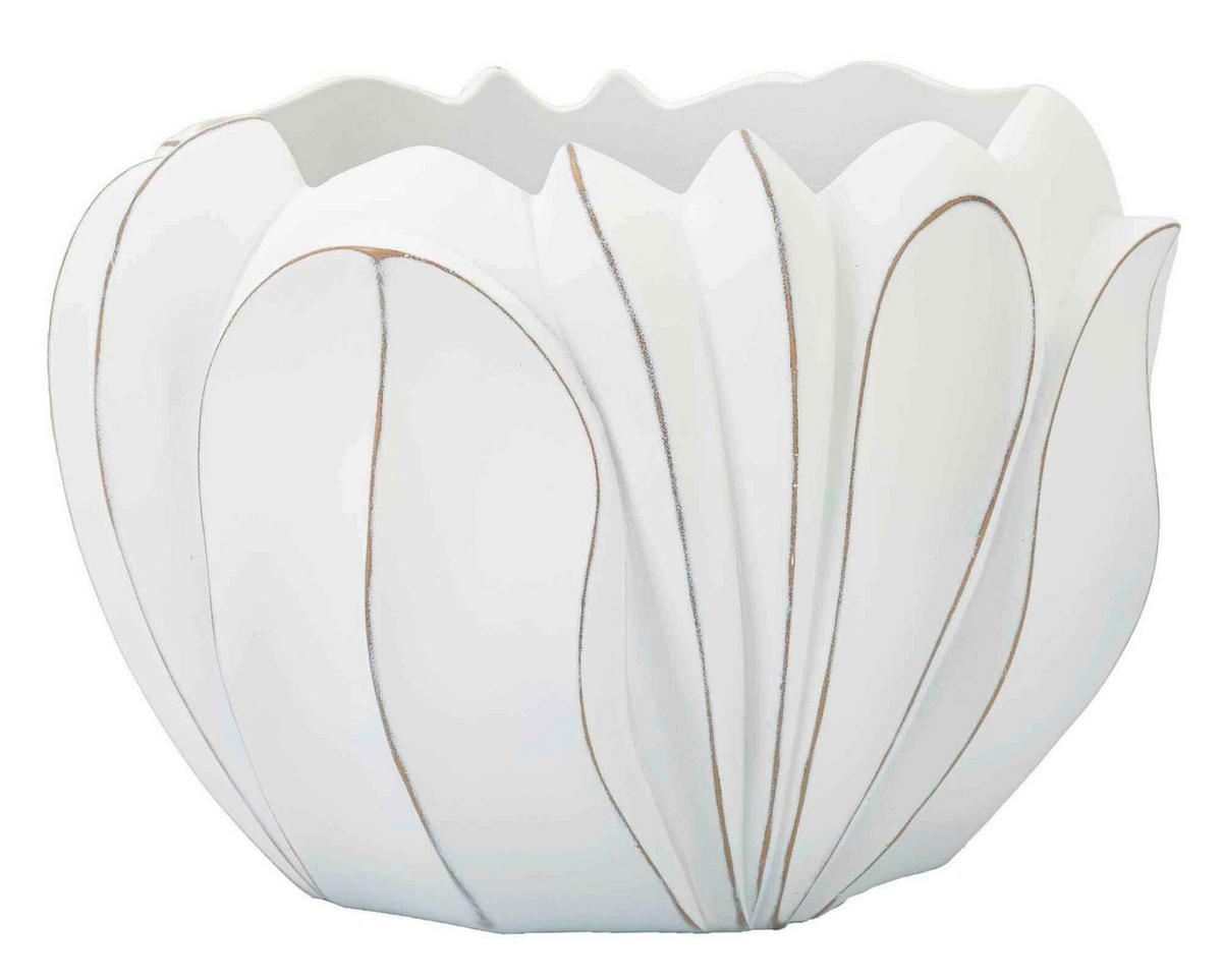 Vase Gardy Weiß B: 34,5 cm - Weiß, Basics, Kunststoff (34,5/23,5/34,5cm)