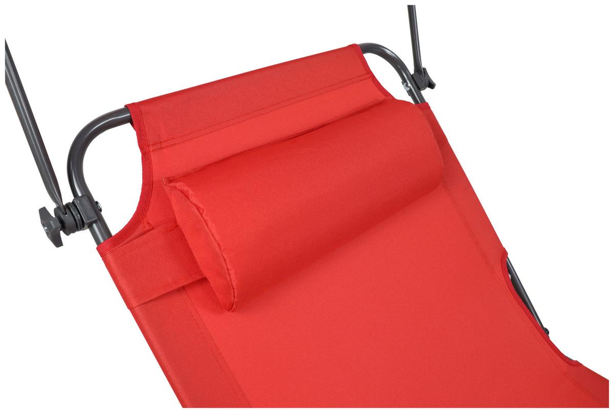 Gartenliege Bindox L Rot B: 55 cm - Rot, MODERN, Kunststoff/Textil (55/24/185cm) - Ambia Garden