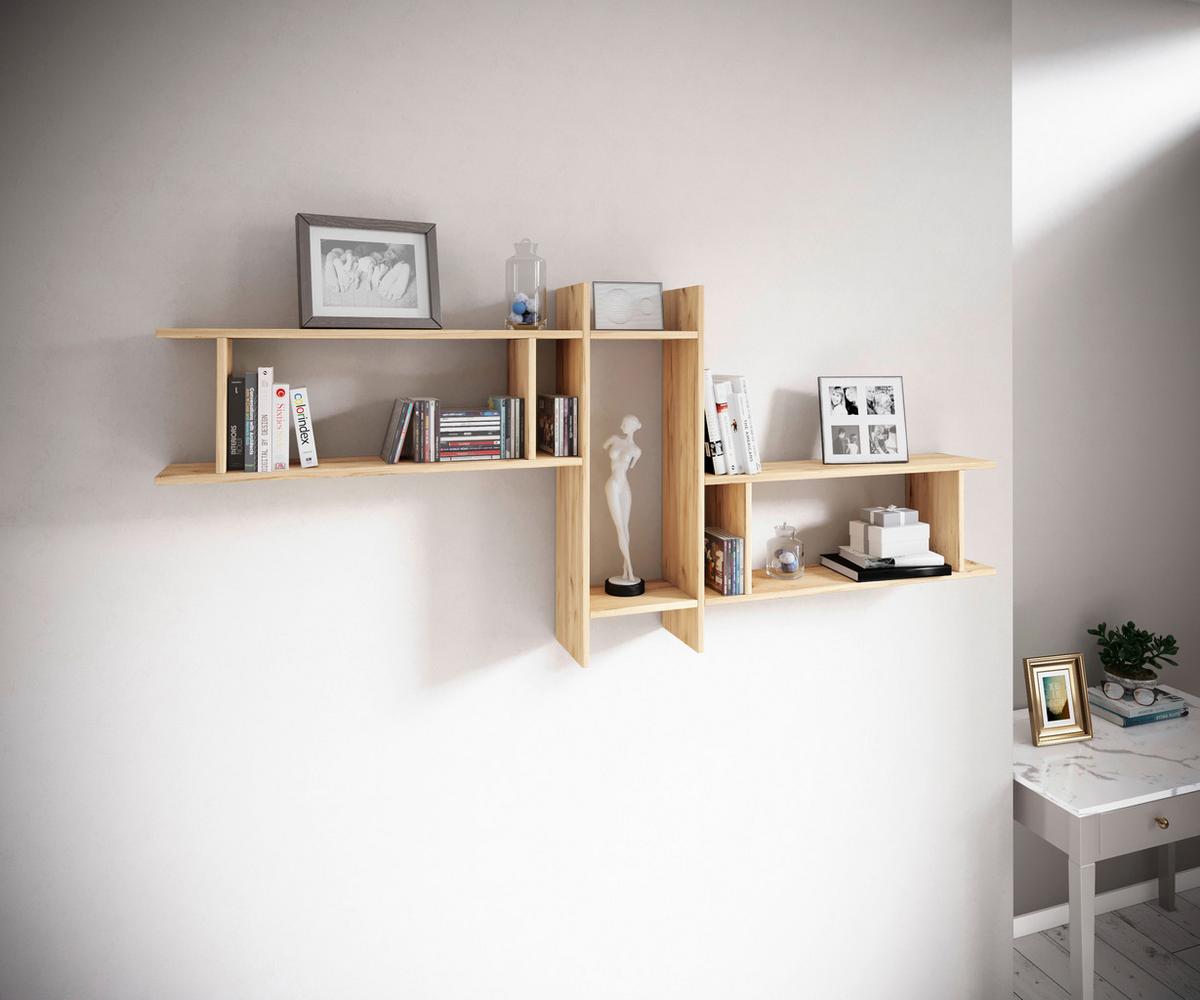 Wandregalset Sirola Honigeiche Dekor B:21cm - Honigeiche, Design, Holzwerkstoff (21/152/14cm) - MID.YOU