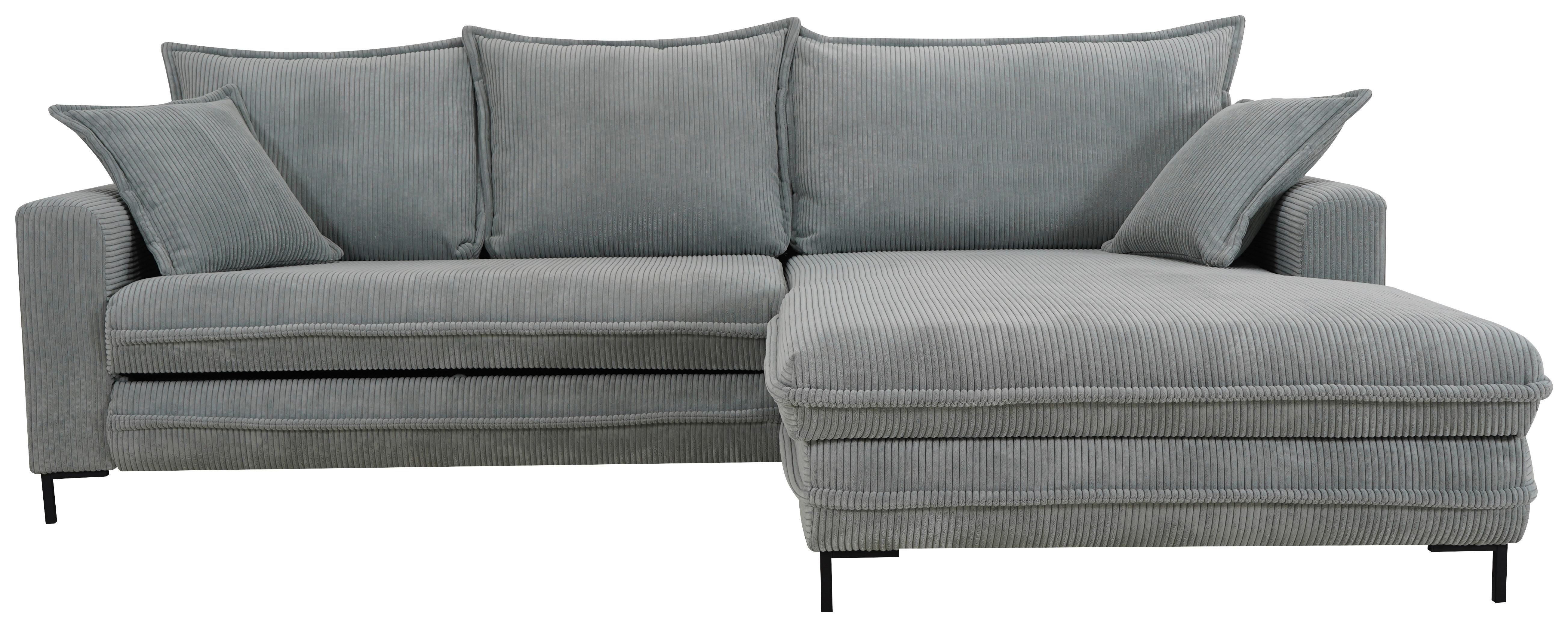 Ecksofa Armilla Hellgrau S: 272x174 cm - Hellgrau/Schwarz, Design, Textil (272/174cm) - MID.YOU