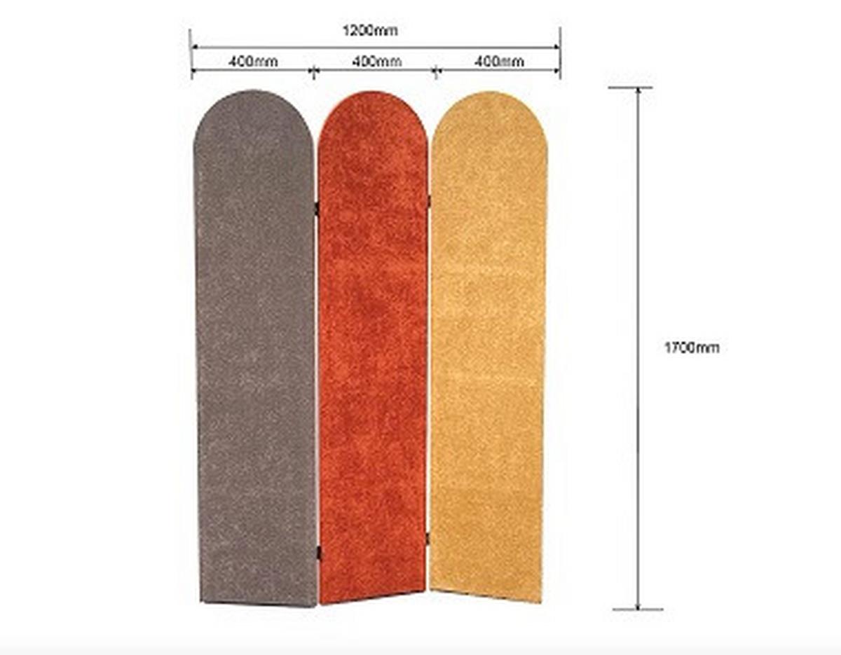 Paraván DIDI samet - šedá/hnědá, Konvenční, dřevo/textil (120/170/2cm) - Mömax