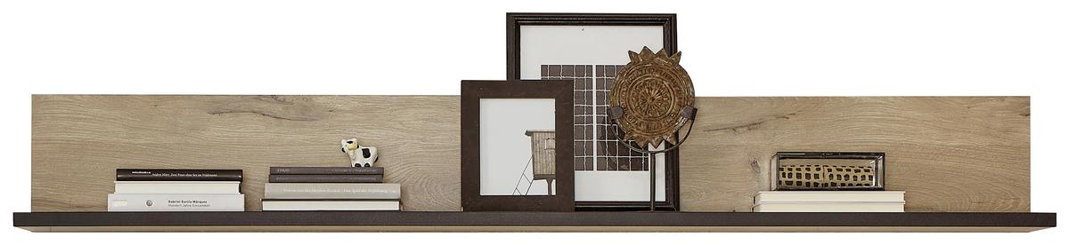 Wandboard Ruben B: 160 cm Schwarz/Eiche Dekor - Eichefarben/Schwarz, KONVENTIONELL, Holzwerkstoff (160/22/24cm) - Livetastic