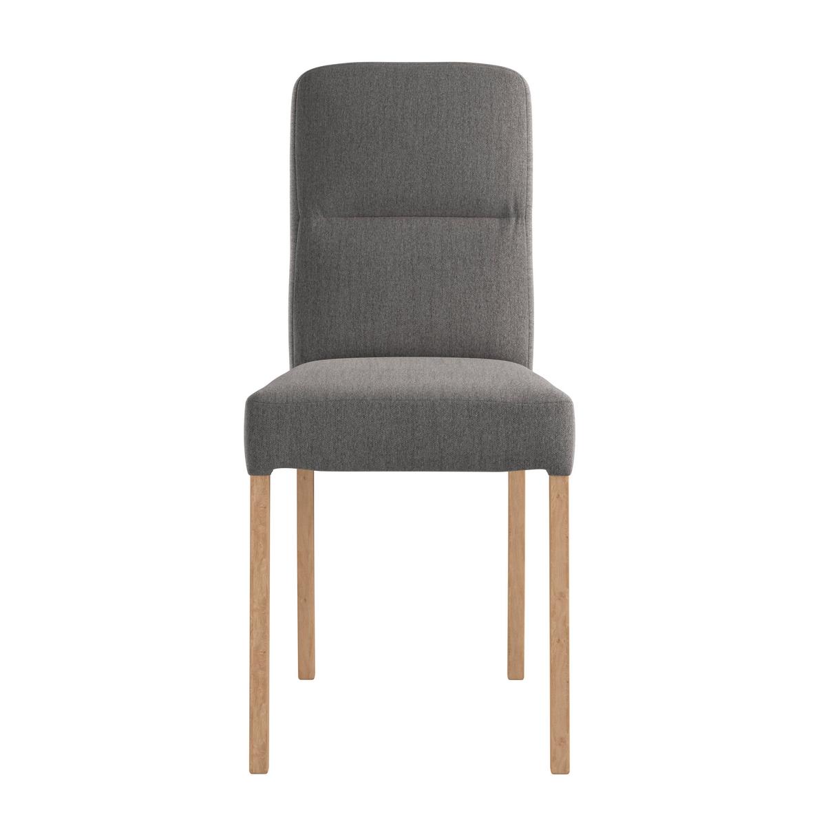 Vierfußstuhl Emma Ii Webstoff Grau, B: 43 Cm - Eichefarben/Grau, KONVENTIONELL, Holz/Textil (43/91/58cm)