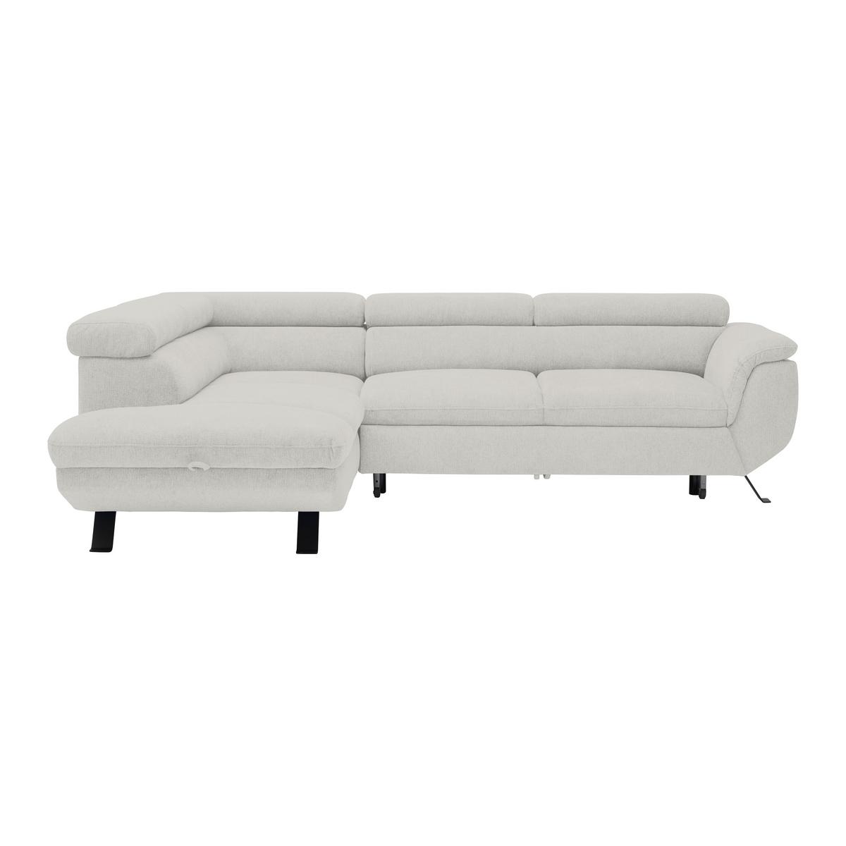 Rohová sedačka RAVEN, ľavá, sivobiela - čierna/sivobiela, Modern, kov/textil (198cm) - Mömax