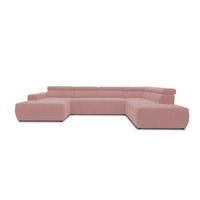 Wohnlandschaft Brandon Mit Kopfteilverstellung Pink - Schwarz/Rosa, Design, Textil (175/359/228cm) - MID.YOU