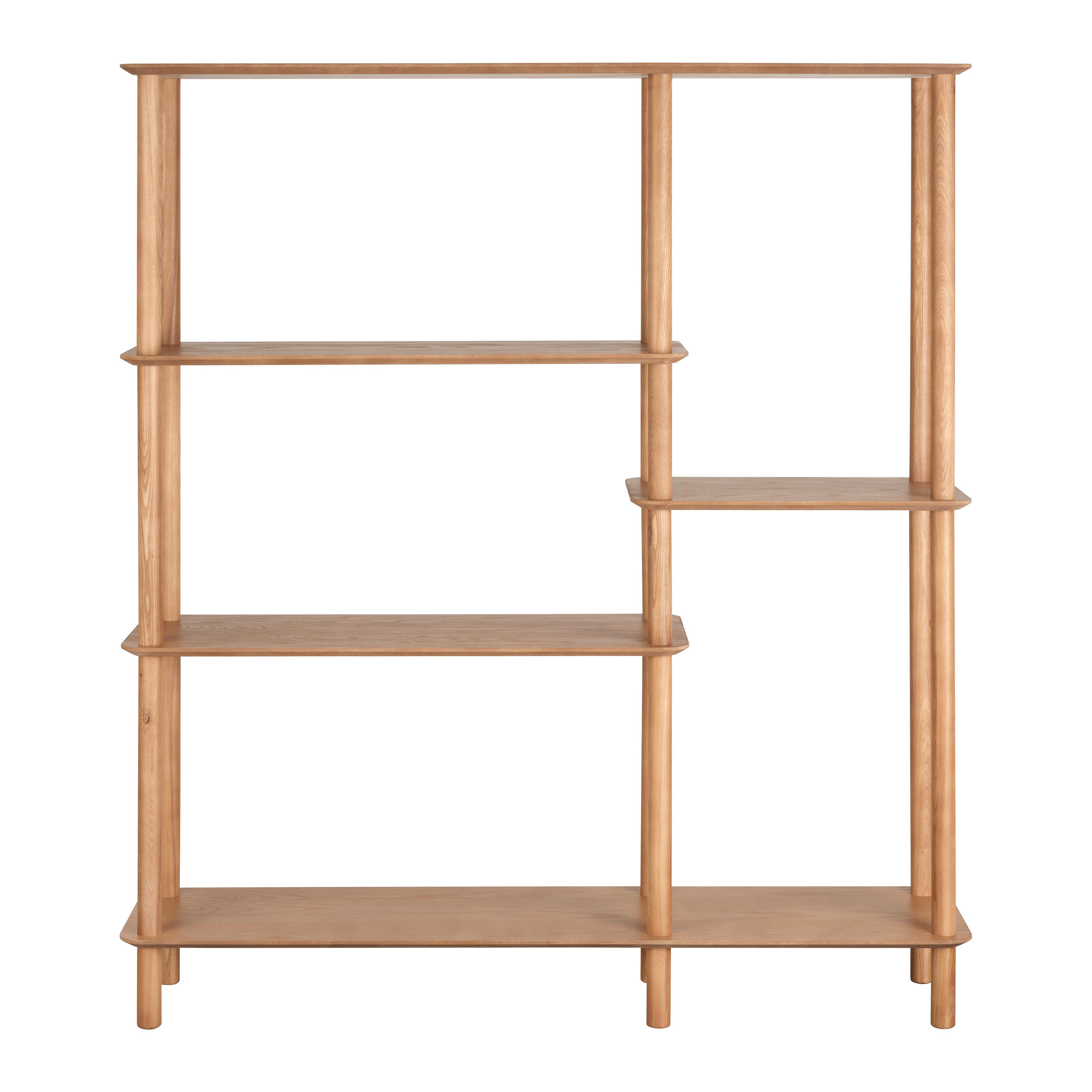 Regál MATS, prírodná farba - prírodná farba, Modern, drevo/kompozitné drevo (120/140/30cm) - Premium Living