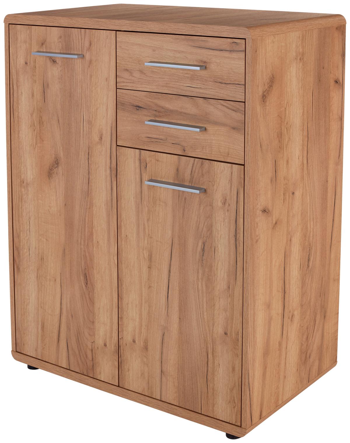 Schuhschrank Fontana Kraft Eiche Dekor B: 89,2 Cm - Eichefarben/Schwarz, MODERN, Holzwerkstoff (89,2/111/40cm)