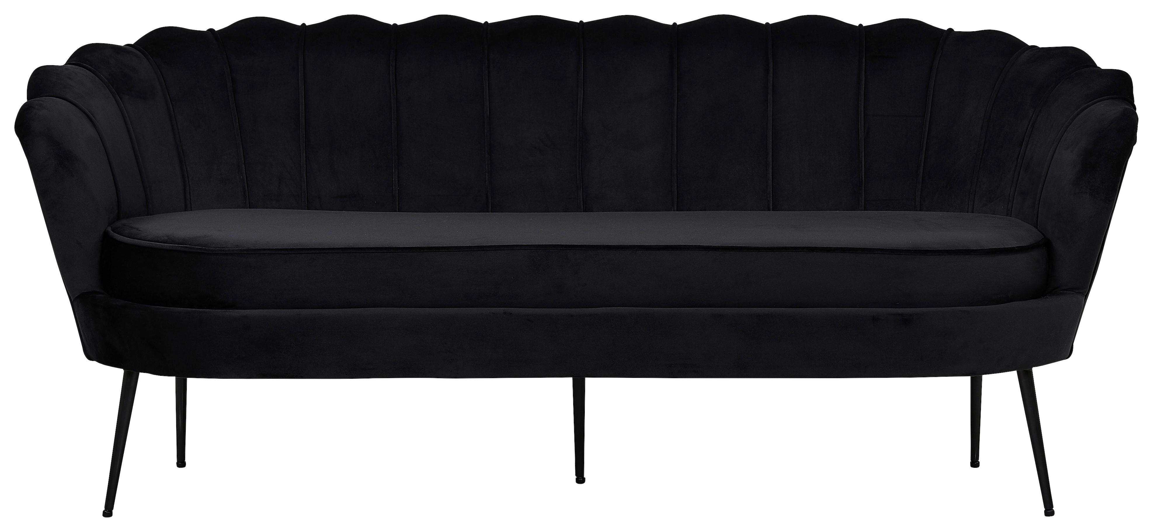 2-sitzer-sofa Calais - Schwarz, Design, Textil/Metall (180/78.5/78cm) - Livetastic