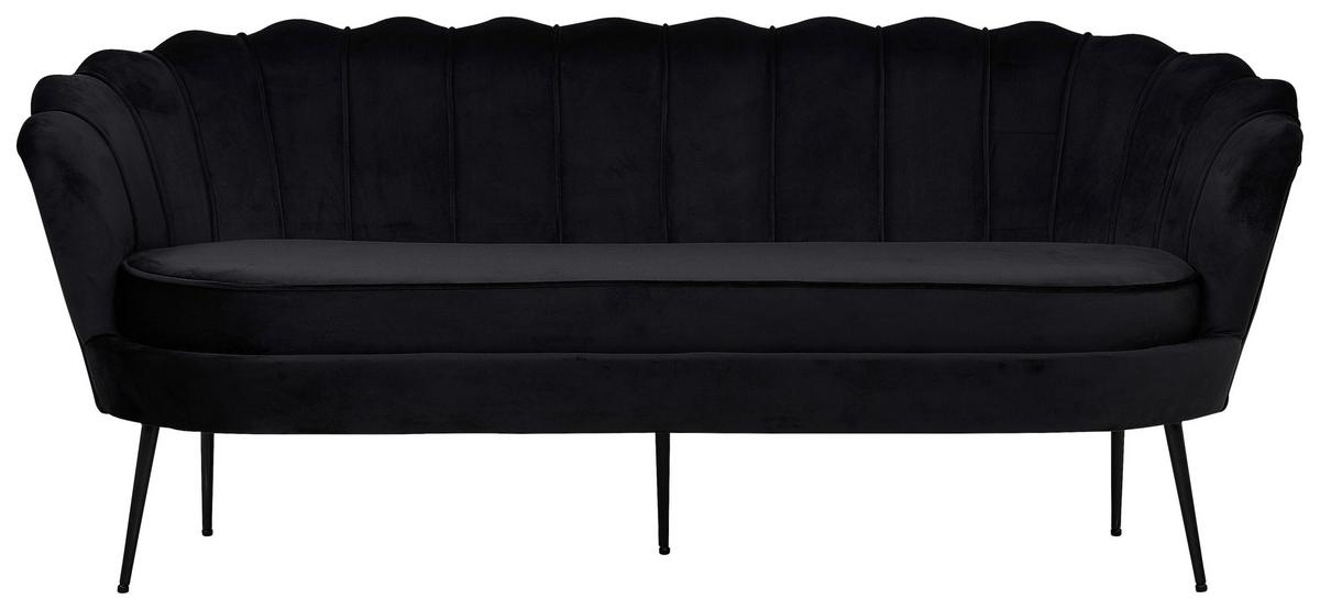 2-sitzer-sofa Calais - Schwarz, Design, Textil/Metall (180/78.5/78cm) - Livetastic