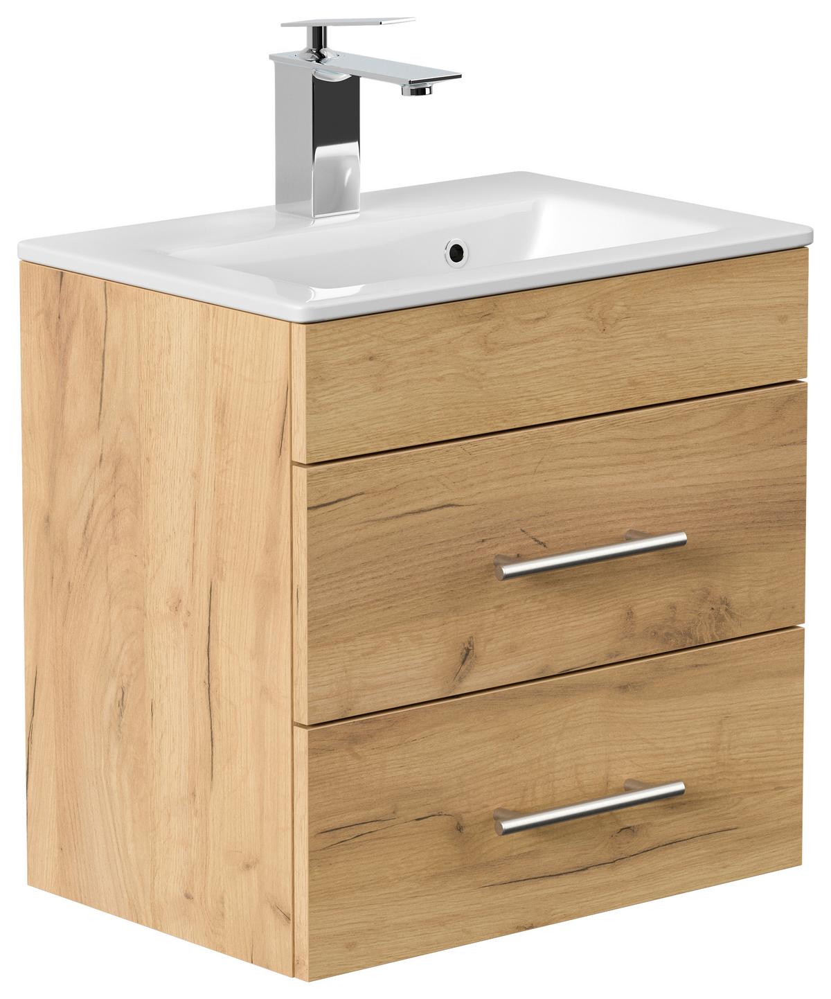 Badezimmer Portus Eiche Dekor B: 50 cm - Eichefarben/Weiß, MODERN, Holzwerkstoff (50cm) - MID.YOU