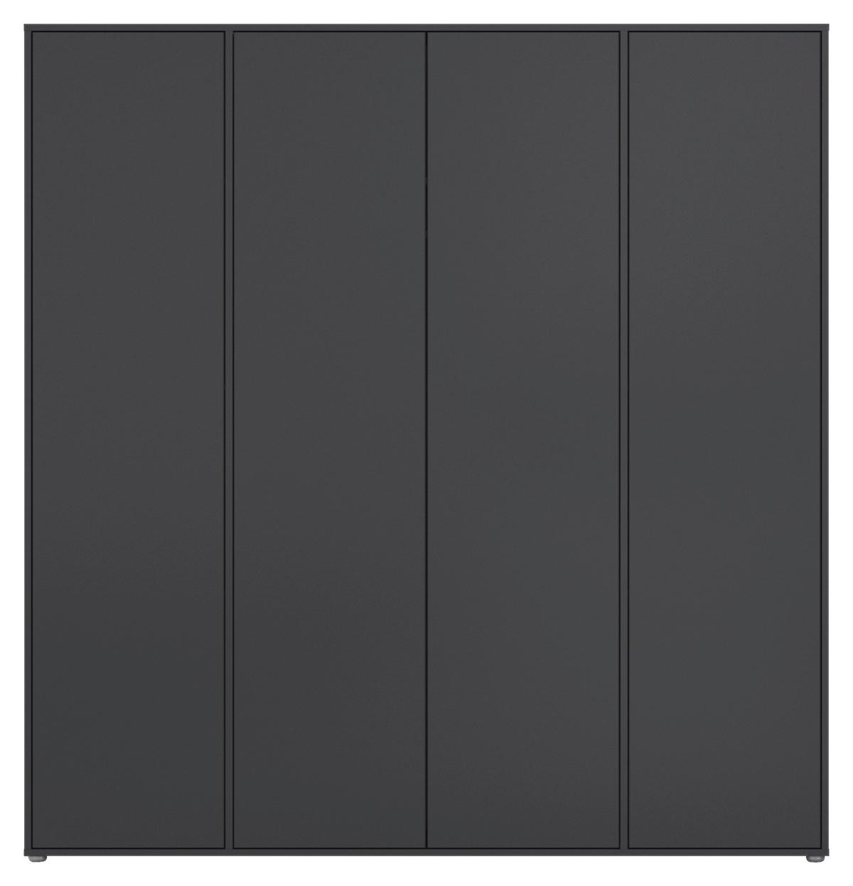 Drehtürenschrank Nabila Grau B: 187 cm - Grau, MODERN, Holzwerkstoff (187/194/53cm) - Rauch Möbel