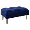 Hocker Scarlett Samt Blau Sitz Gepolstert H: 43,5 cm - Blau, KONVENTIONELL, Textil (88/43,5/57cm) - Playboy