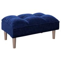 Hocker Scarlett Samt Blau Sitz Gepolstert H: 43,5 cm - Blau, KONVENTIONELL, Textil (88/43,5/57cm) - Playboy