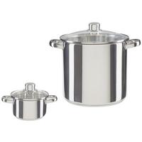 Főzőedénykészlet Kb. 8,5l És Kb. 1l - nemesacélszínű/áttetsző, Basics, Üveg/fém - Luca Bessoni