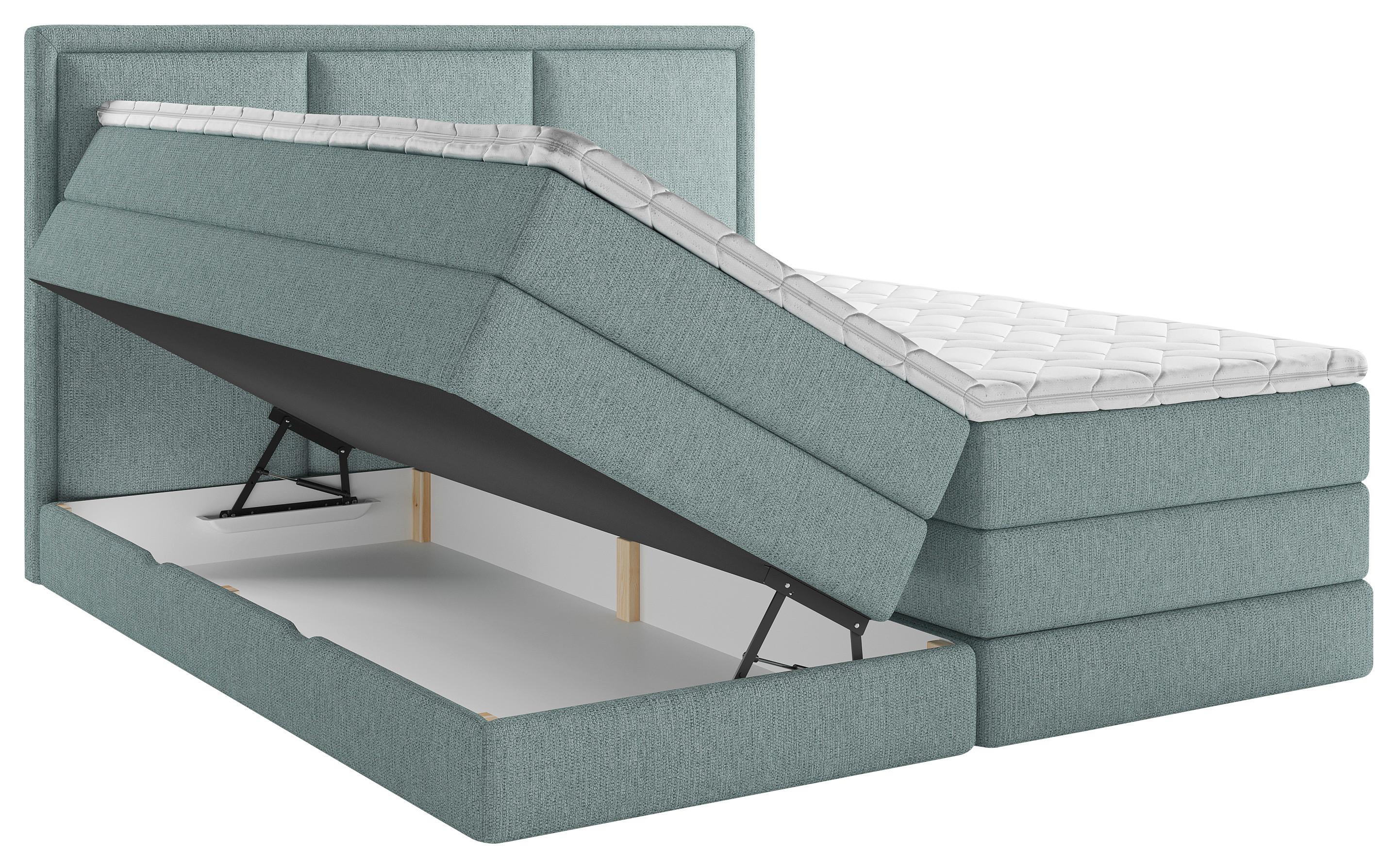 Boxspringbett Swing II K - Petrol, Design, Textil (160/200cm) - MID.YOU