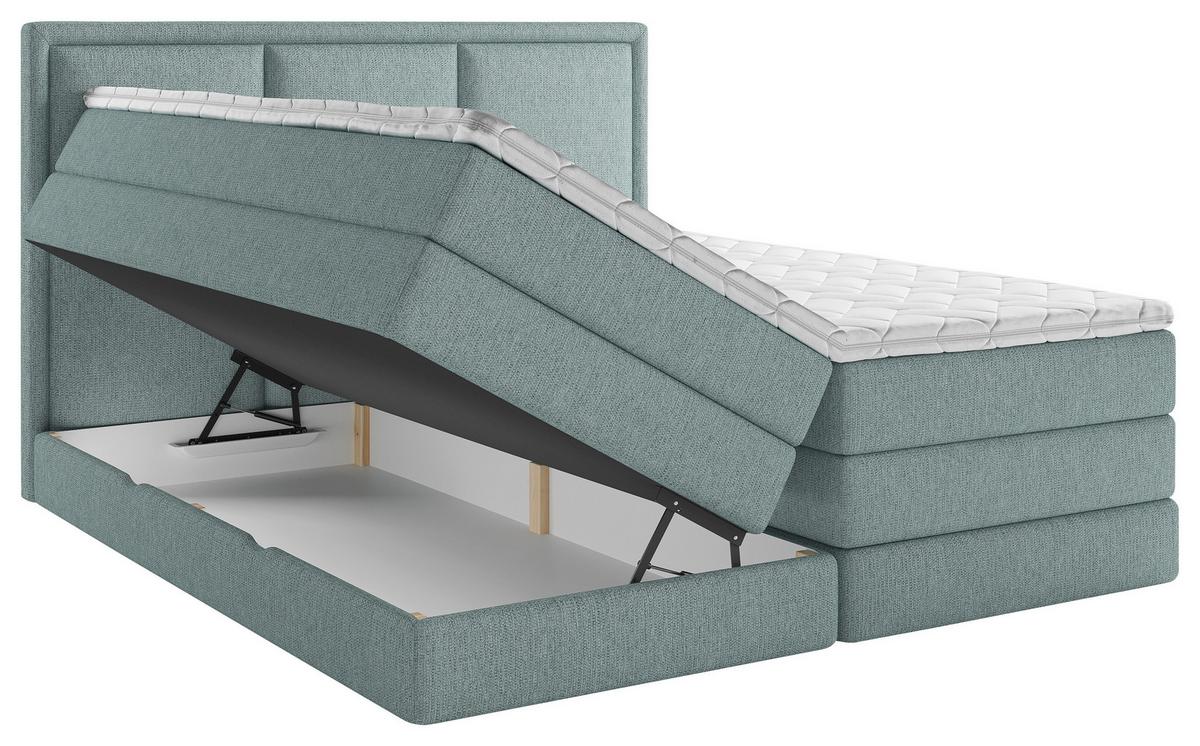 Boxspringbett Mit Topper 160x200 Cm Swing Ii K - Petrol, Design, Textil (160/200cm) - MID.YOU