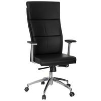 Drehstuhl Monza 20 Schwarz - Silberfarben/Schwarz, MODERN, Leder/Kunststoff (60/131/52cm) - MID.YOU